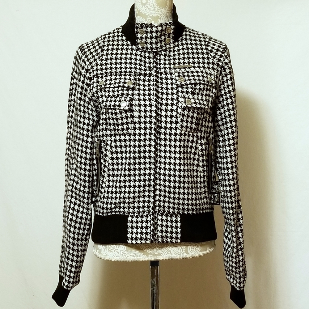 Live Mechanics Houndstooth Tweed Jacket Sz L